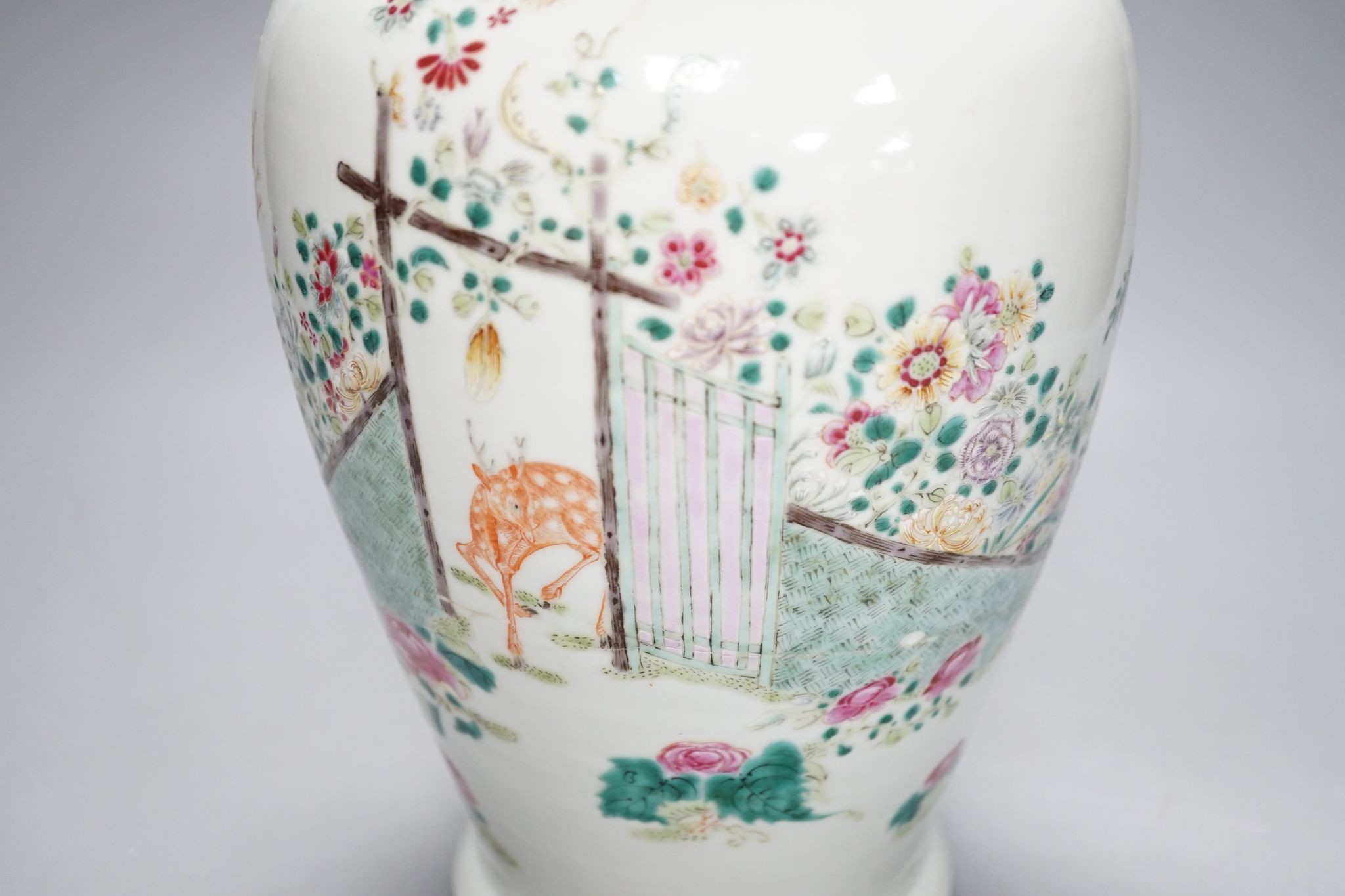 A 19th century Chinese famille rose vase, 35cm